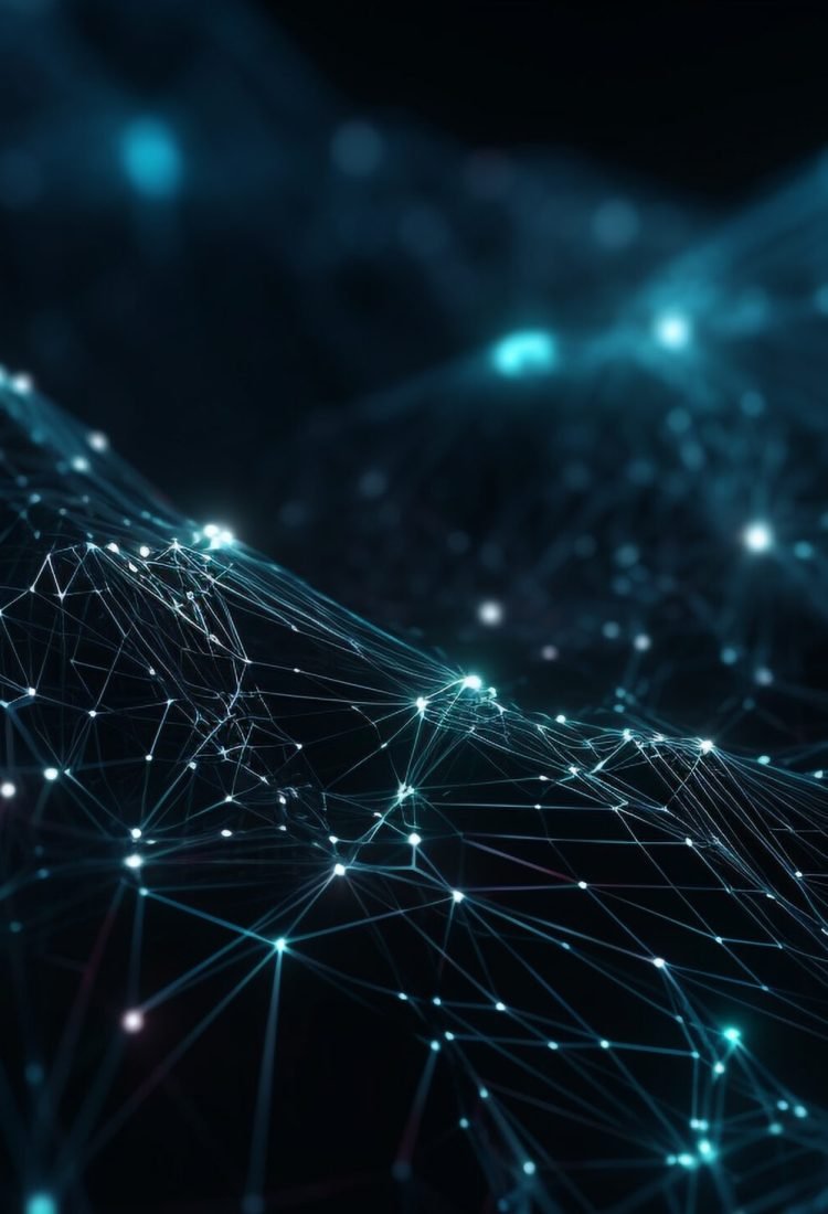Glowing molecular structure in futuristic galaxy backdrop generated by AI Glowing molecular structure in futuristic galaxy backdrop generated by artificial intelligence